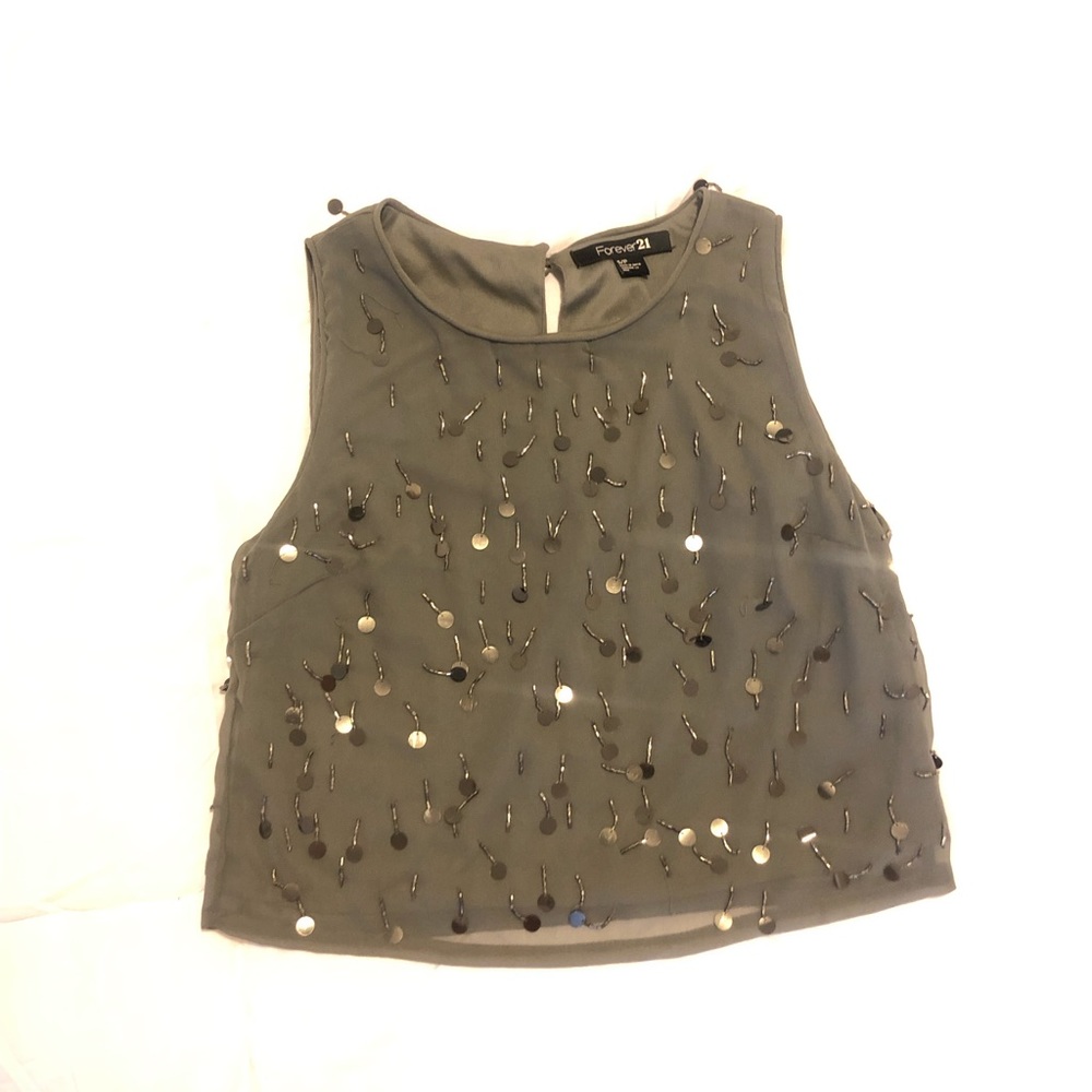Forever 21 Sequin Crop Top Blouse